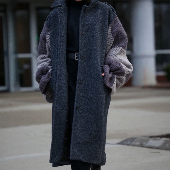 Tu Lize Jackets & Blazers - Tu Lize checkered crochet coat